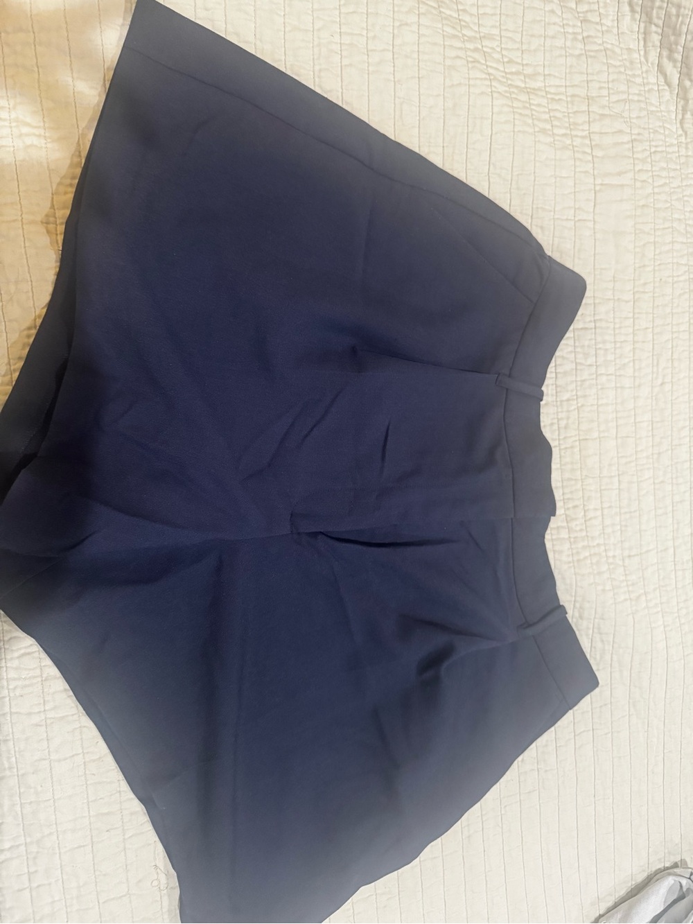 Abercrombie & Fitch Navy High-Rise Tailored Shorts